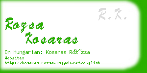 rozsa kosaras business card